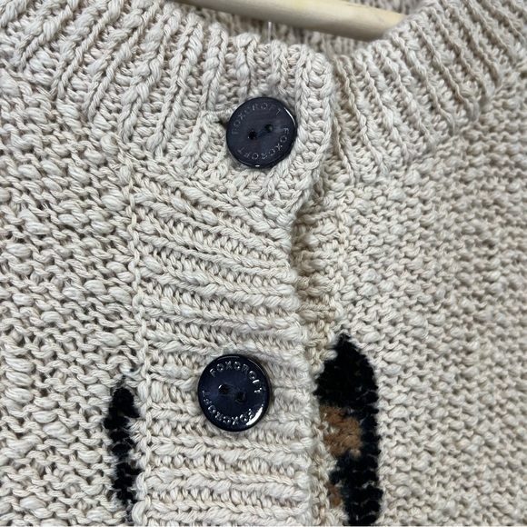 Foxcroft Nikita Cardigan Sweater Medium Leopard Beige Black 100% Cotton NWT - Picture 6 of 16